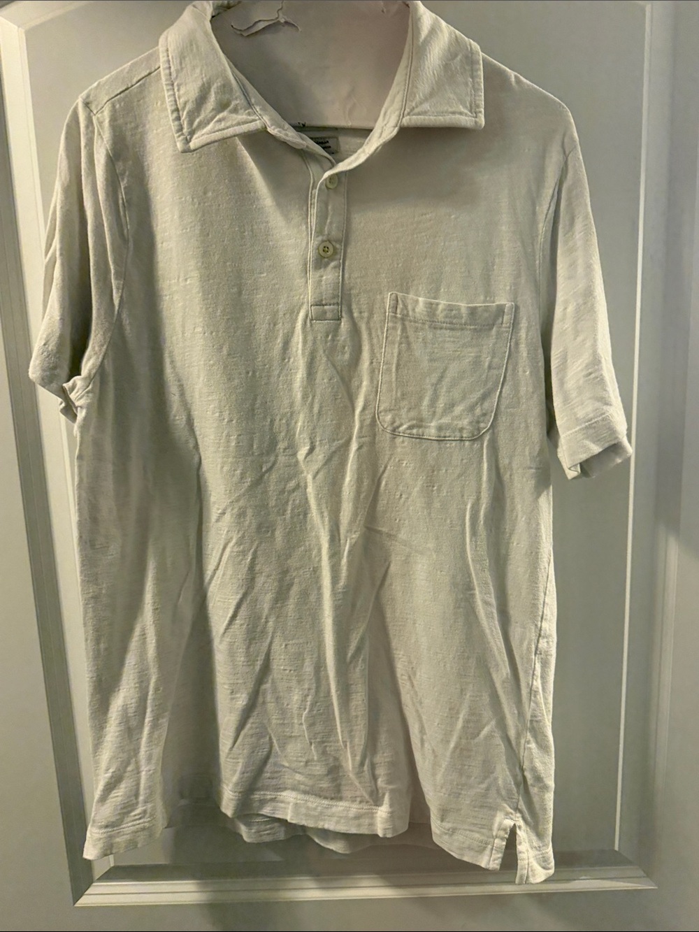 Goodfellow & Co Cream Short-Sleeve Polo with Pocket